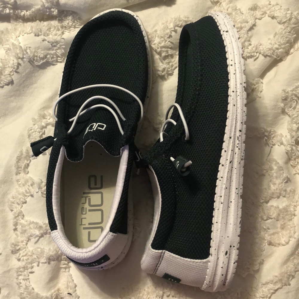 Green and white Hey dudes never worn